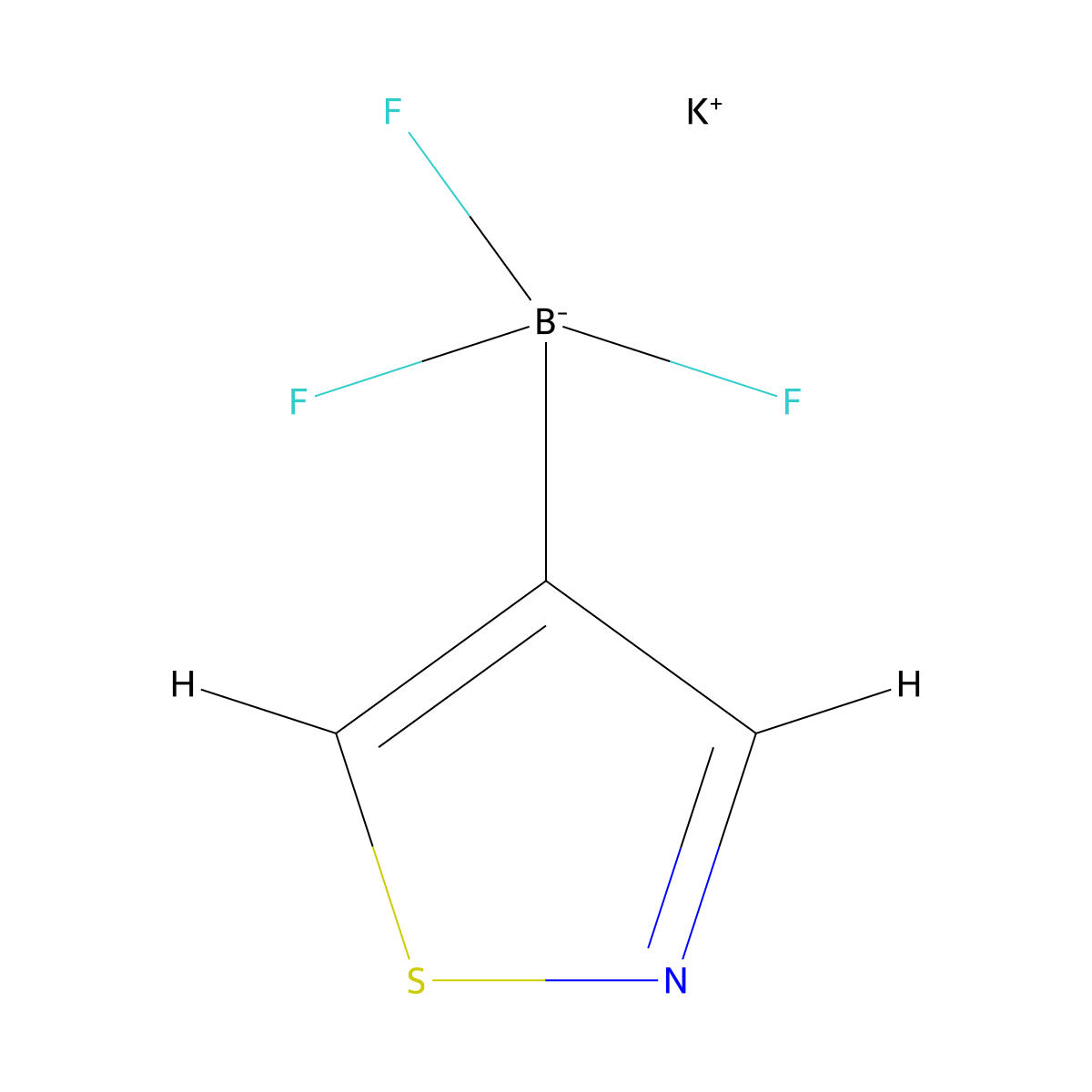 Potassium trifluoro(1,2-thiazol-4-yl)boranuide molecular structure, CAS 2275649-24-4