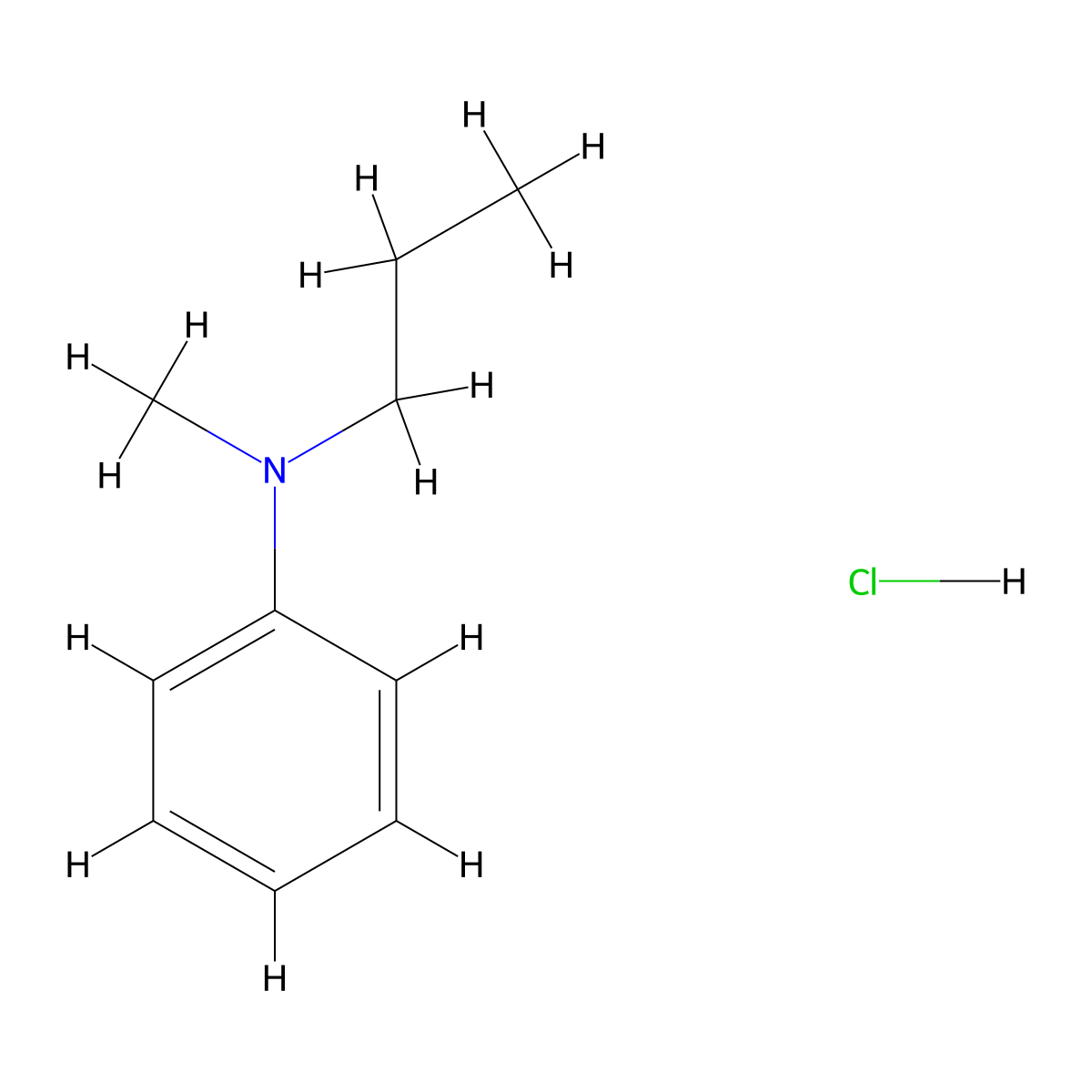 N-methyl-N-propylaniline hydrochloride molecular structure, CAS 2275661-95-3