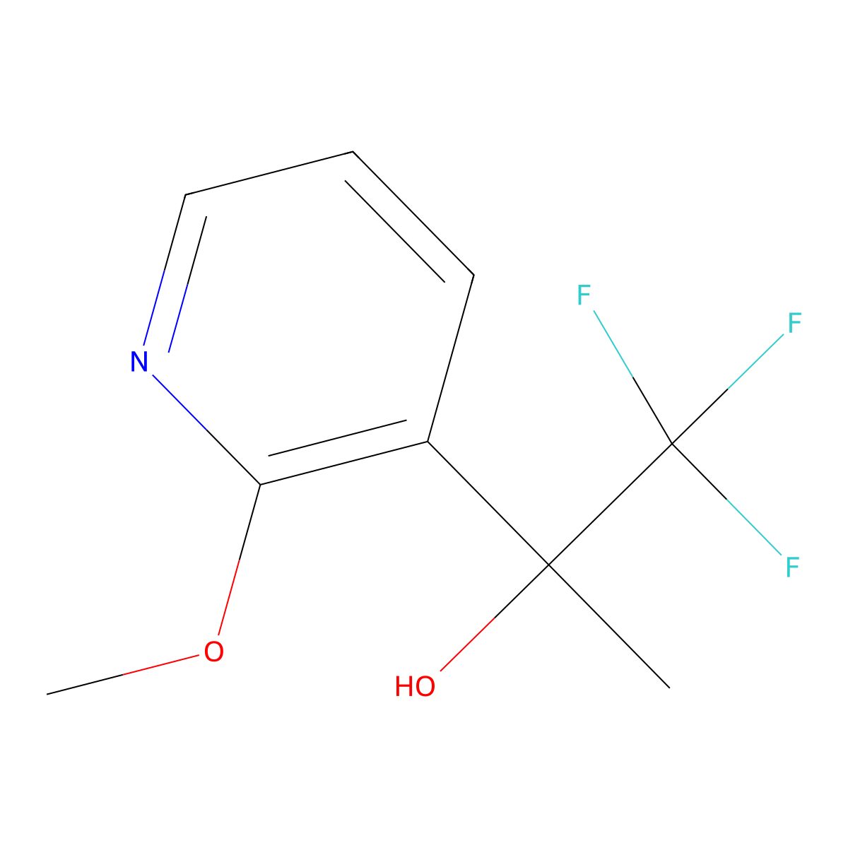 2-Methoxy-alpha-methyl-alpha-(trifluoromethyl)-3-pyridinemethanol molecular structure, CAS 2275668-65-8