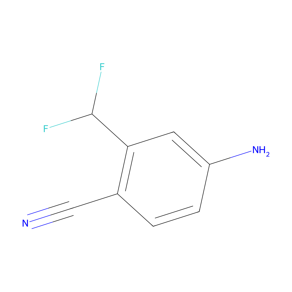 4-Amino-2-(difluoromethyl)benzonitrile molecular structure, CAS 2275752-93-5