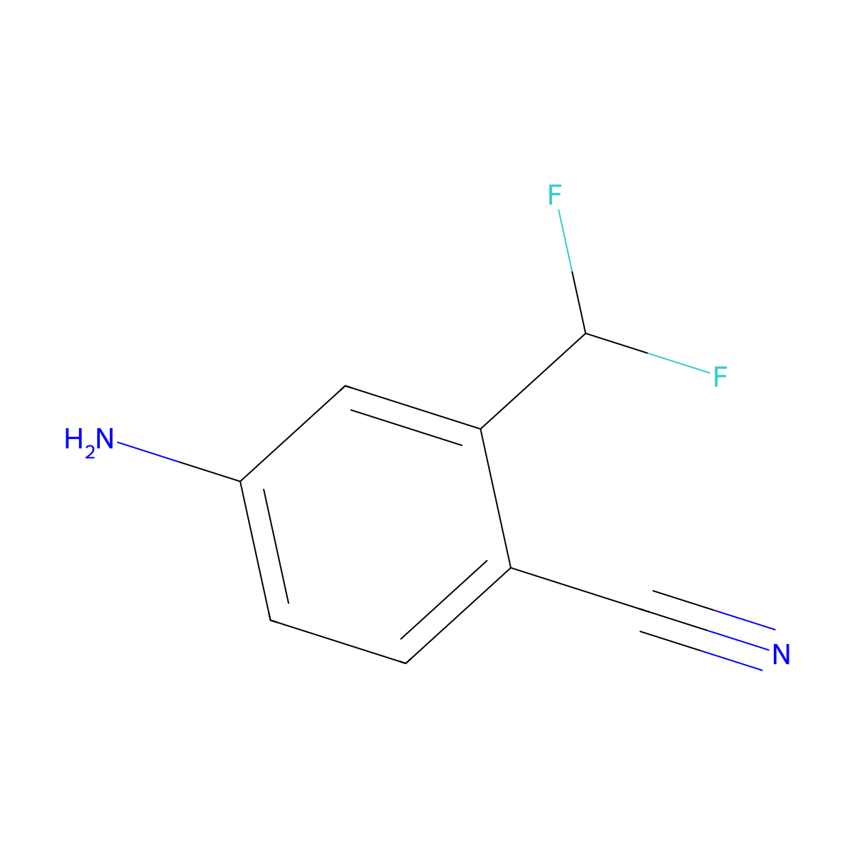 4-Amino-2-(difluoromethyl)benzonitrile molecular structure, CAS 2275752-93-5