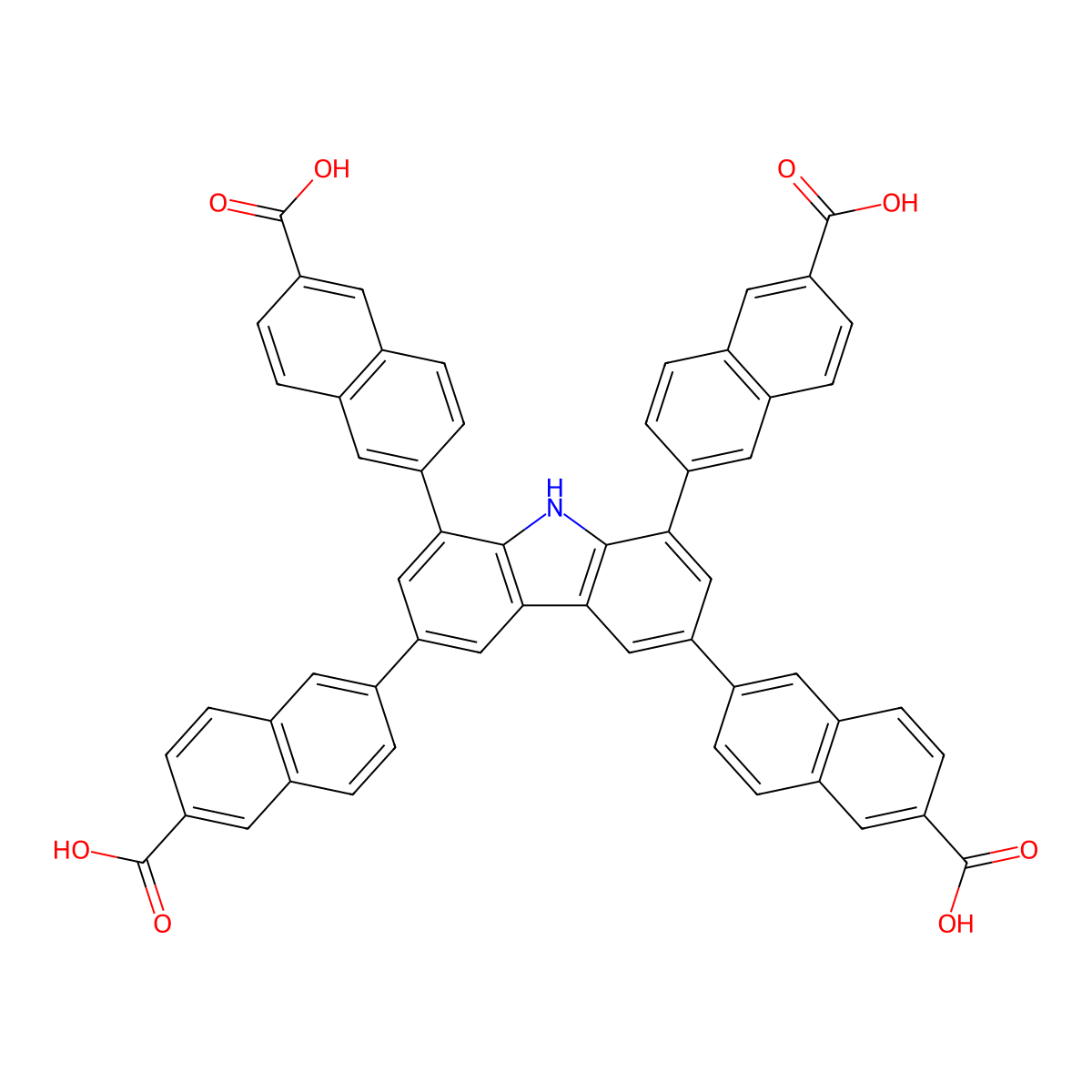 6,6',6",6"'-(9H-Carbazole-1,3,6,8-tetrayl)tetrakis(2-naphthoic acid) molecular structure, CAS 2275759-34-5