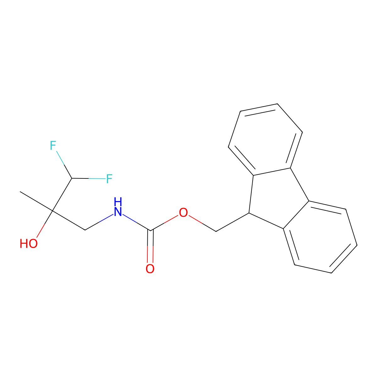 (9H-fluoren-9-yl)methyl N-(3,3-difluoro-2-hydroxy-2-methylpropyl)carbamate molecular structure, CAS 2275761-77-6