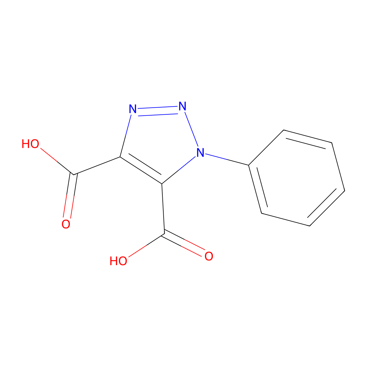 1-Phenyl-1H-1,2,3-triazole-4,5-dicarboxylic acid molecular structure, CAS 22758-02-7