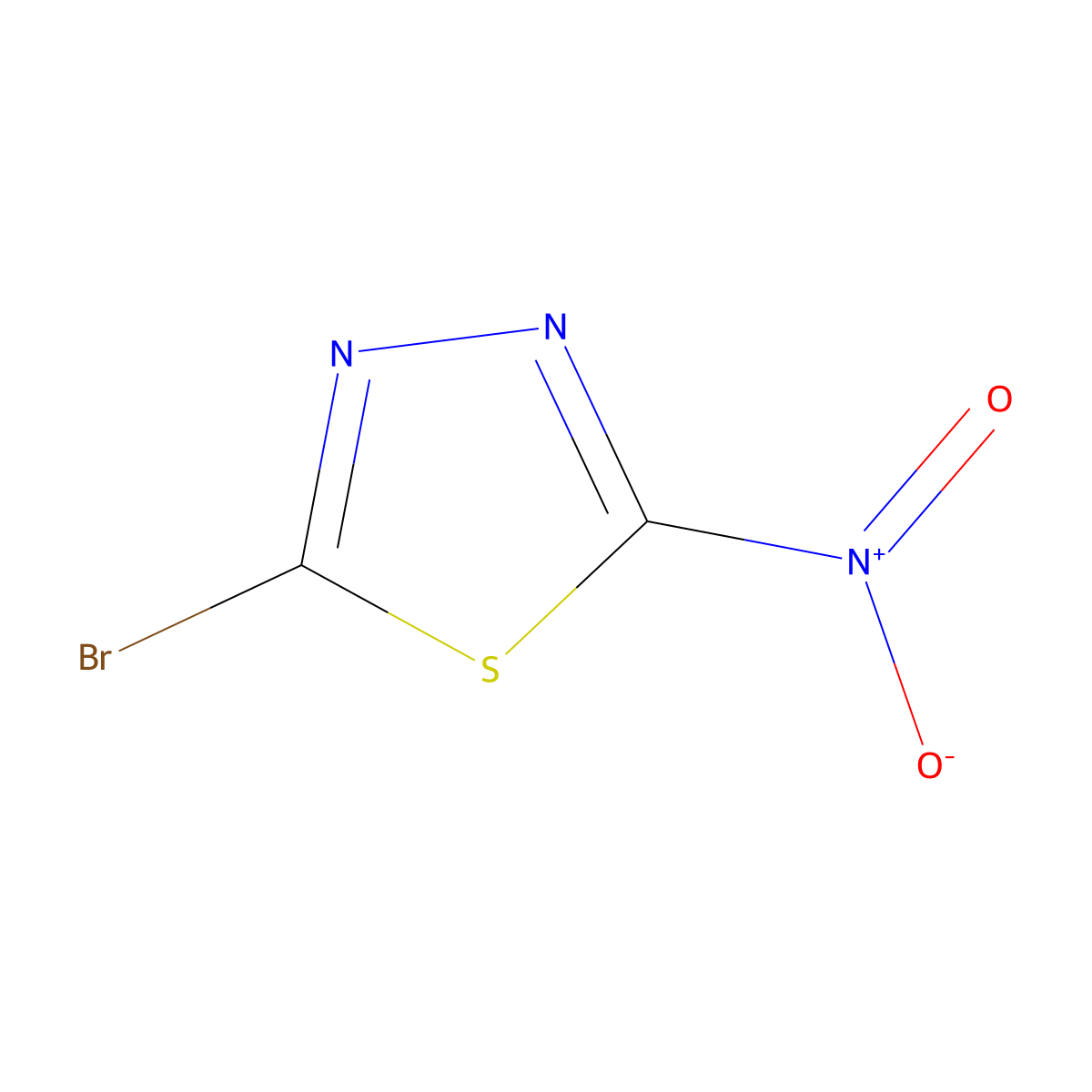 2-Bromo-5-nitro-1,3,4-thiadiazole molecular structure, CAS 22758-10-7