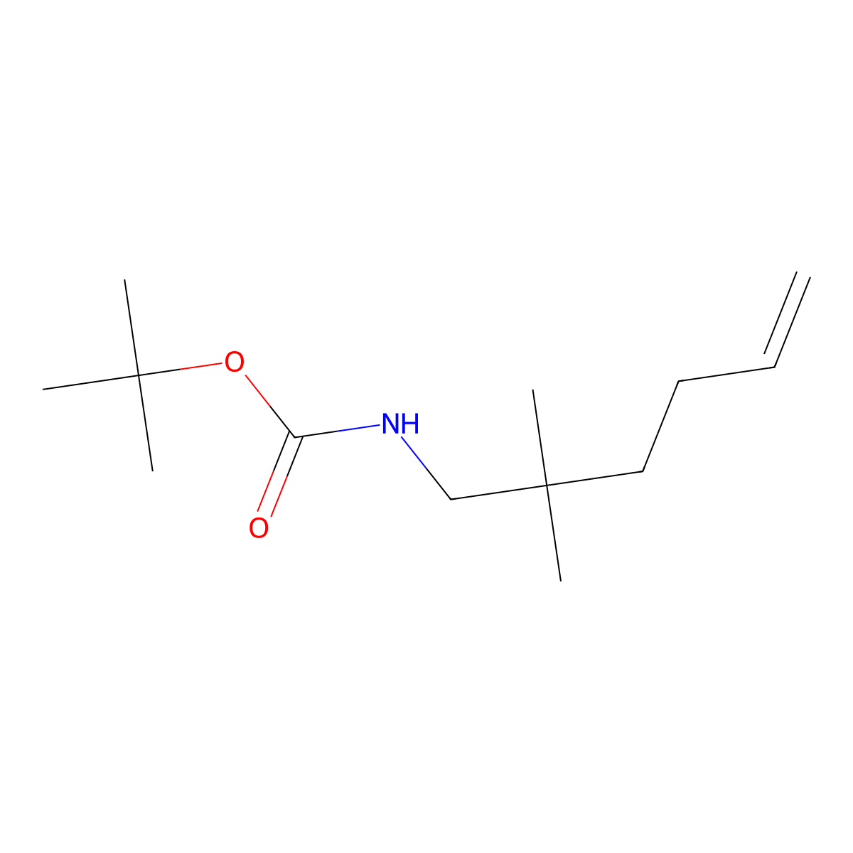 tert-butyl N-(2,2-dimethylhex-5-en-1-yl)carbamate molecular structure, CAS 2275852-59-8