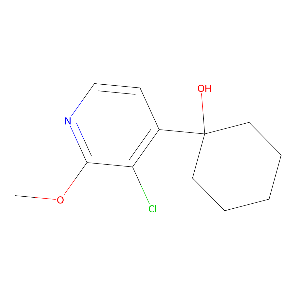 1-(3-Chloro-2-methoxypyridin-4-yl)cyclohexanol molecular structure, CAS 2275880-63-0