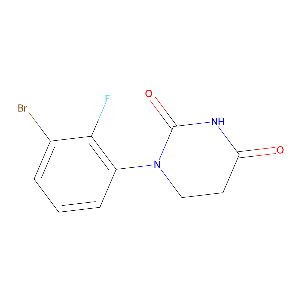 1-(3-Bromo-2-fluorophenyl)dihydropyrimidine-2,4(1H,3H)-dione molecular structure, CAS 2275915-36-9