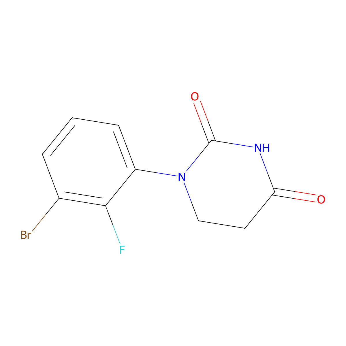 1-(3-Bromo-2-fluorophenyl)dihydropyrimidine-2,4(1H,3H)-dione molecular structure, CAS 2275915-36-9