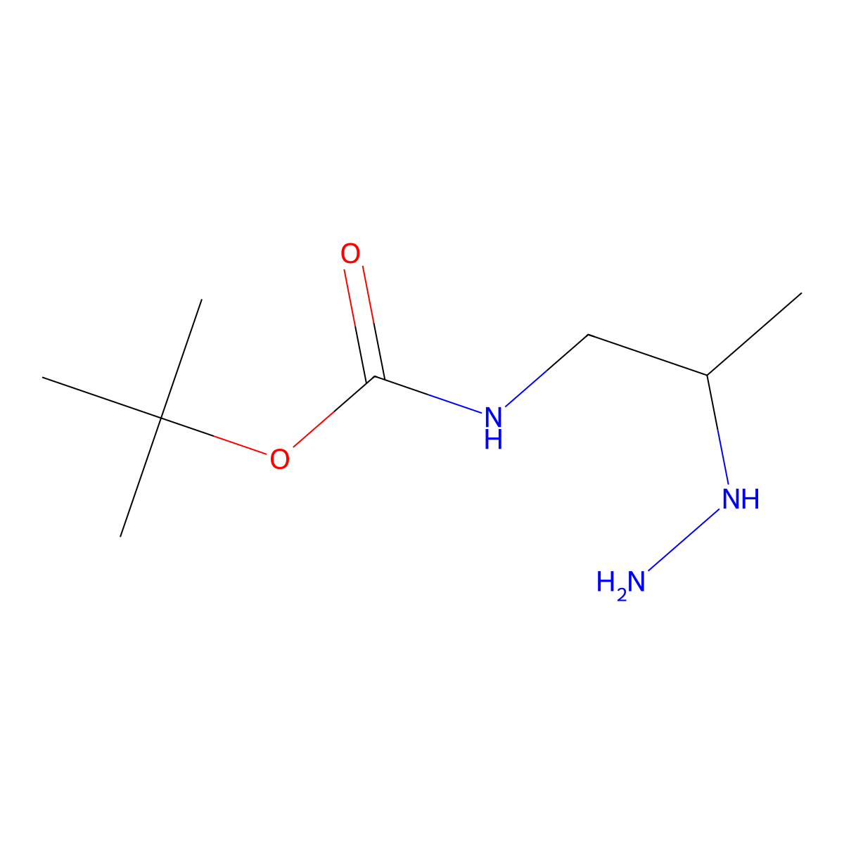 tert-butyl N-(2-hydrazinylpropyl)carbamate molecular structure, CAS 2275952-62-8