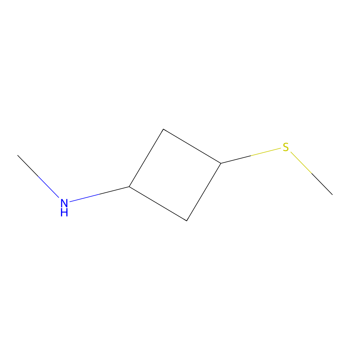 N-methyl-3-(methylsulfanyl)cyclobutan-1-amine molecular structure, CAS 2275953-01-8