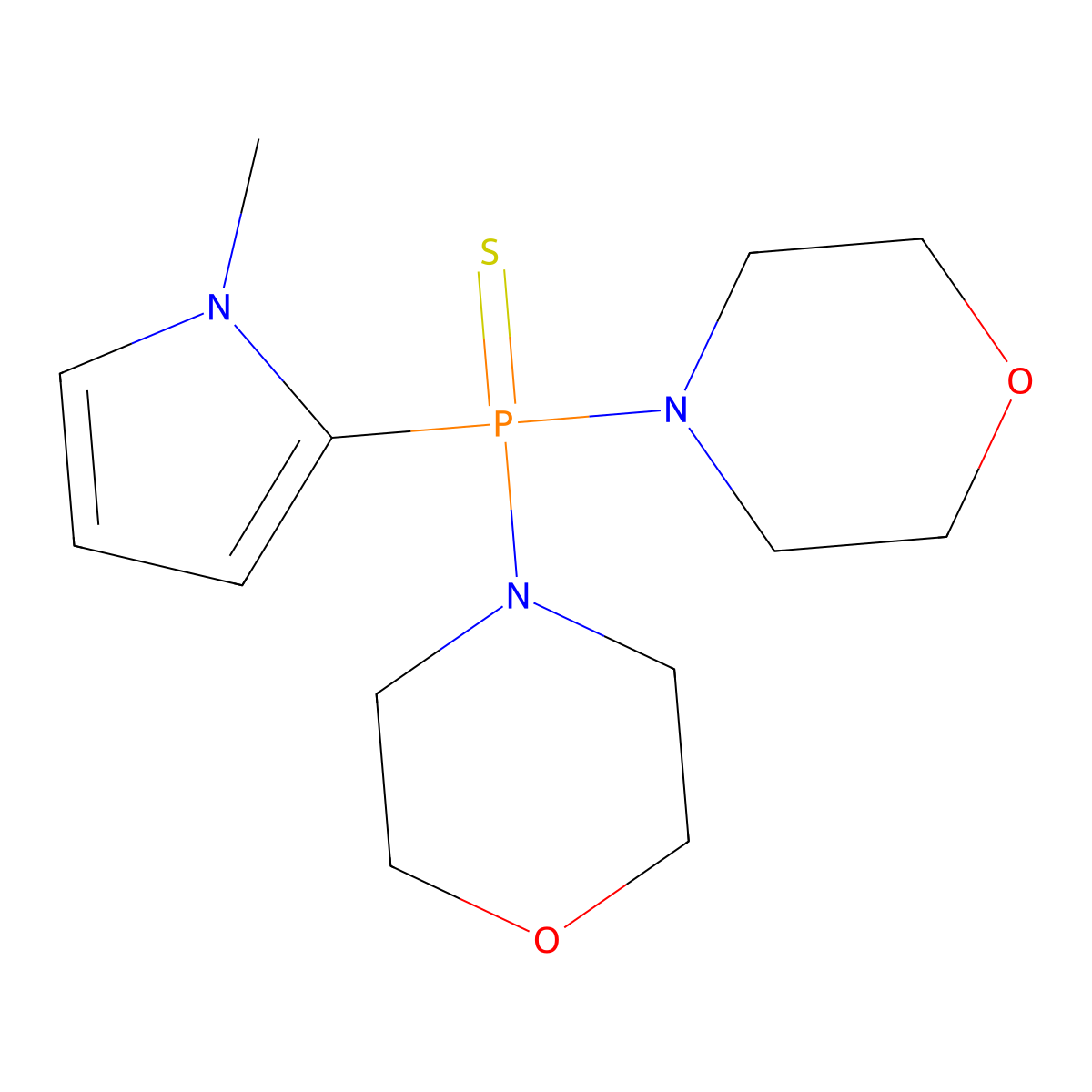 Morpholine, 4,4'-[(1-methyl-1H-pyrrol-2-yl)phosphinothioylidene]bis- molecular structure, CAS 227602-66-6