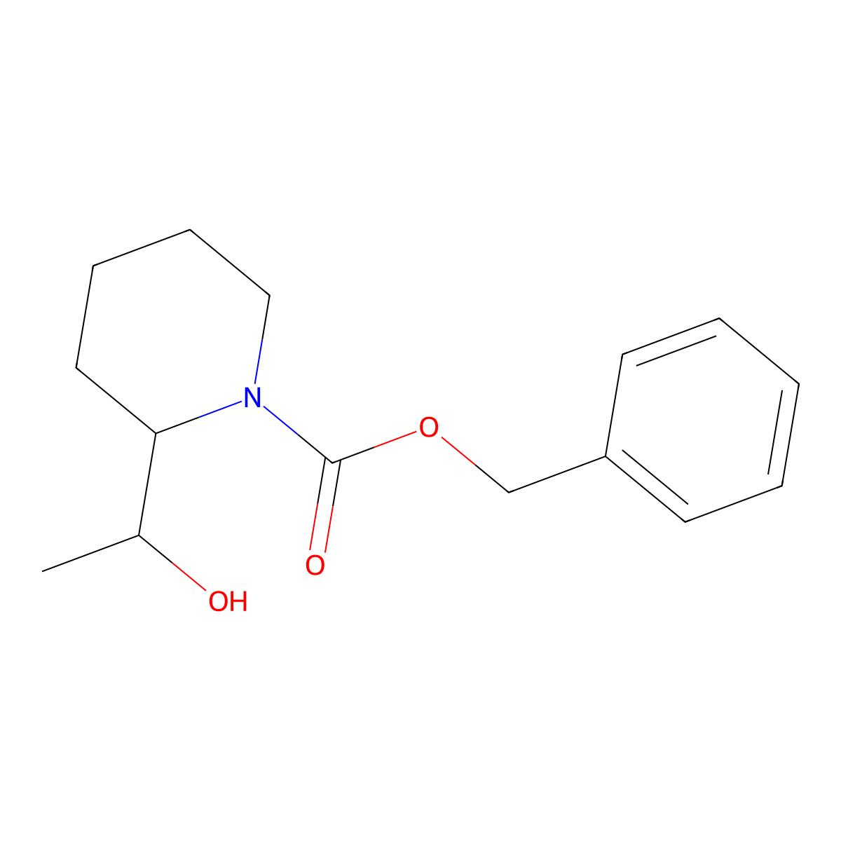Benzyl 2-(1-hydroxyethyl)piperidine-1-carboxylate molecular structure, CAS 2276156-64-8