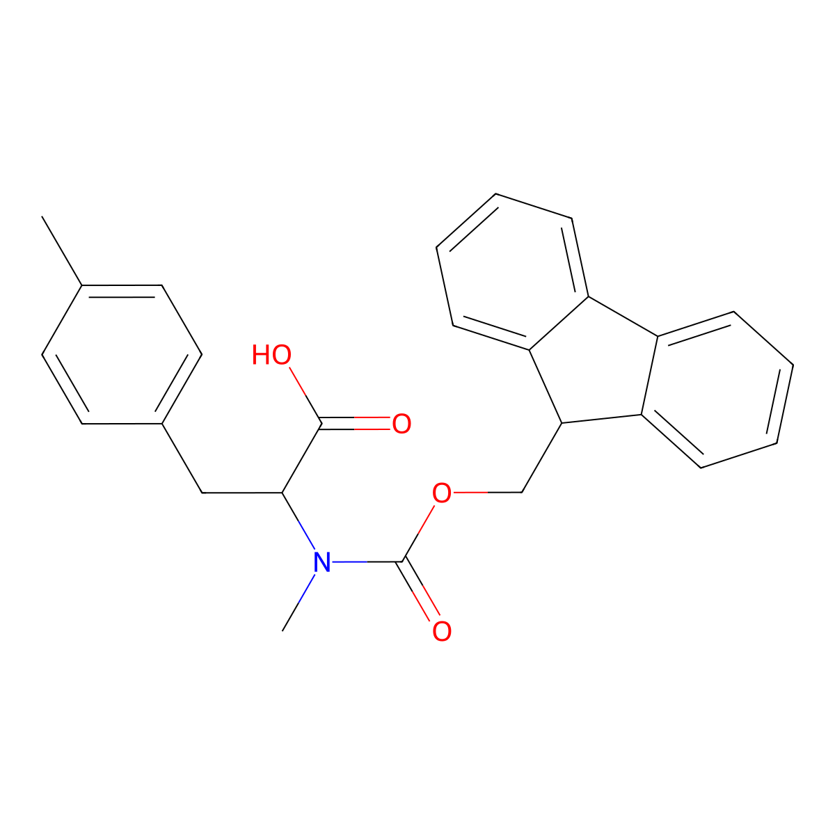 Fmoc-N-Me-Phe(4-Me)-OH molecular structure, CAS 227616-20-8