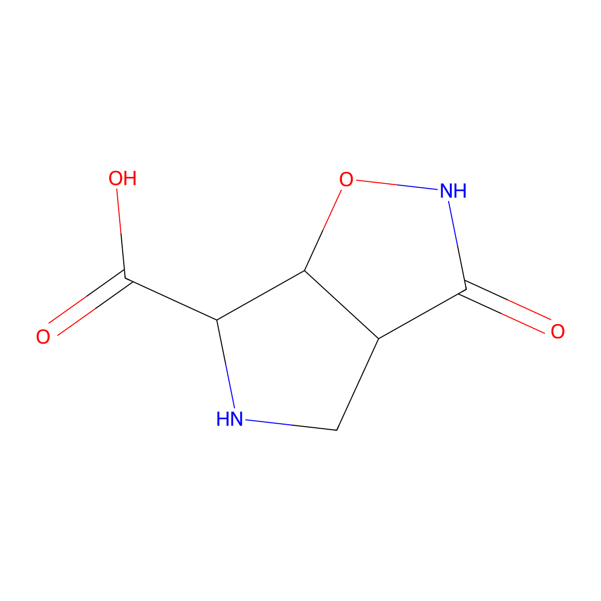 rel-(3aR,6R,6aR)-Hexahydro-3-oxo-2H-pyrrolo(3,4-d)isoxazole-6-carboxylic acid molecular structure, CAS 227619-65-0