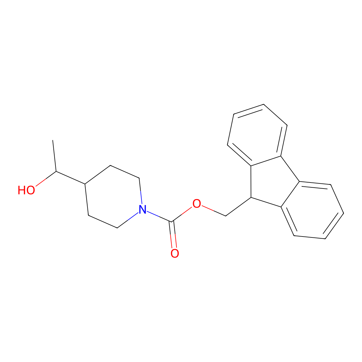 (9H-fluoren-9-yl)methyl 4-[(1R)-1-hydroxyethyl]piperidine-1-carboxylate molecular structure, CAS 2276196-10-0