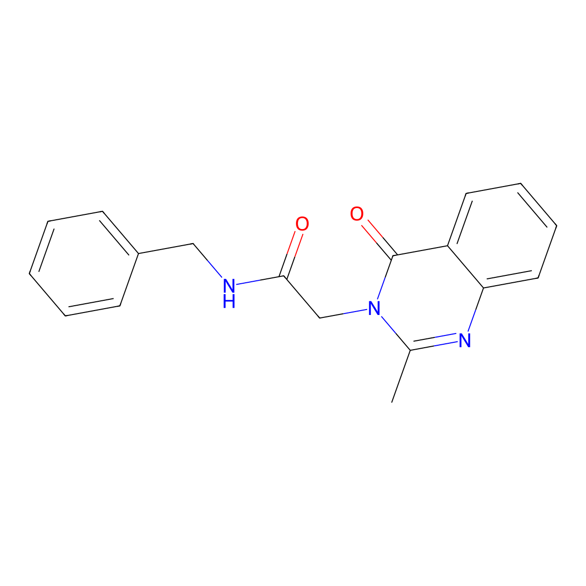 N-benzyl-2-(2-methyl-4-oxoquinazolin-3(4H)-yl)acetamide molecular structure, CAS 227621-46-7