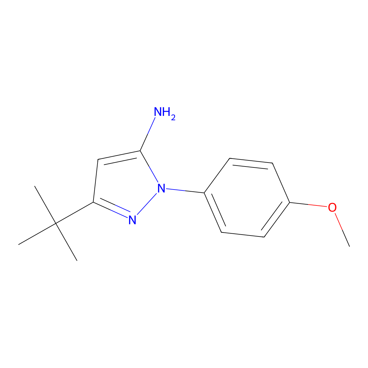 3-(tert-Butyl)-1-(4-methoxyphenyl)-1H-pyrazol-5-amine molecular structure, CAS 227623-26-9