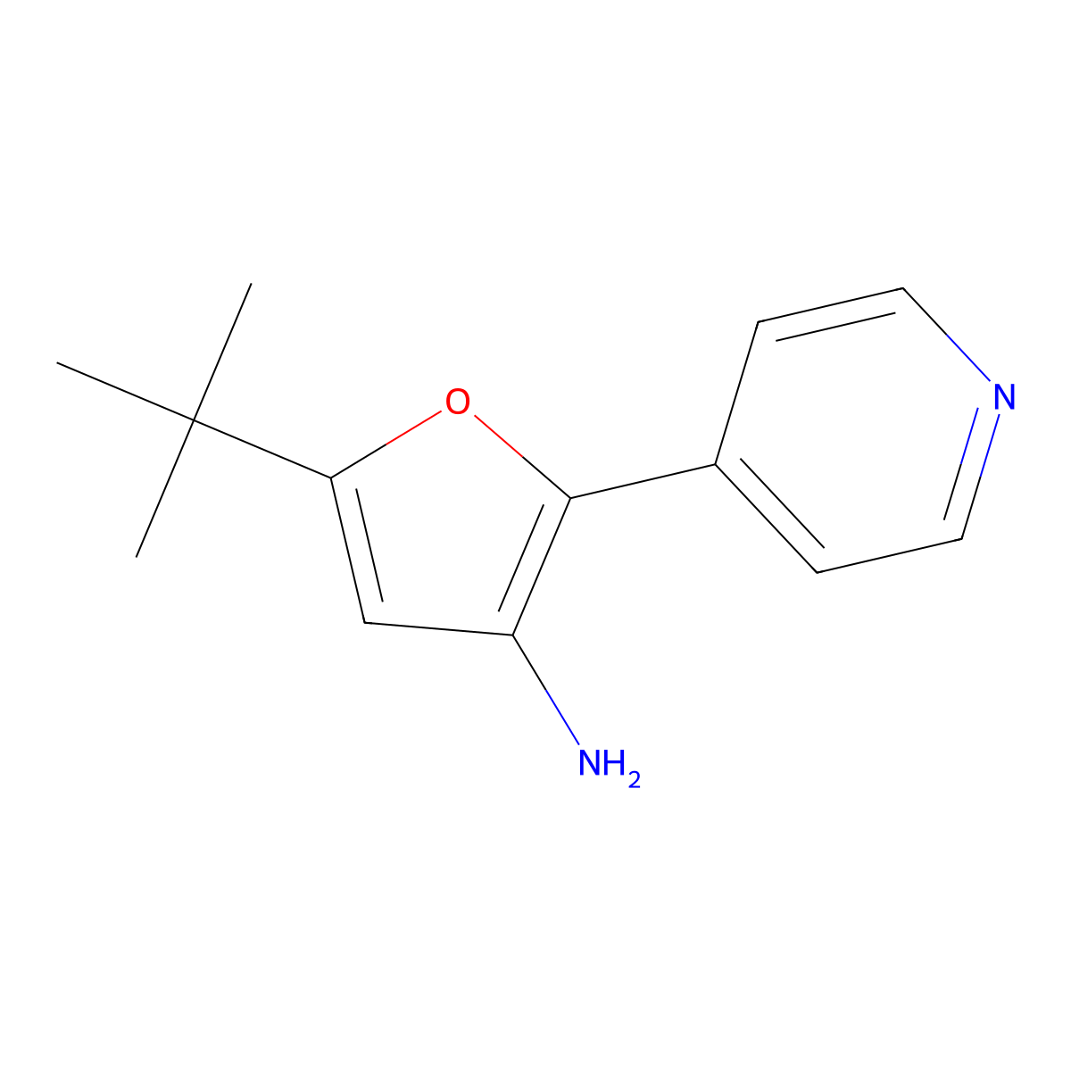 5-(tert-Butyl)-2-(pyridin-4-yl)furan-3-amine molecular structure, CAS 227623-29-2