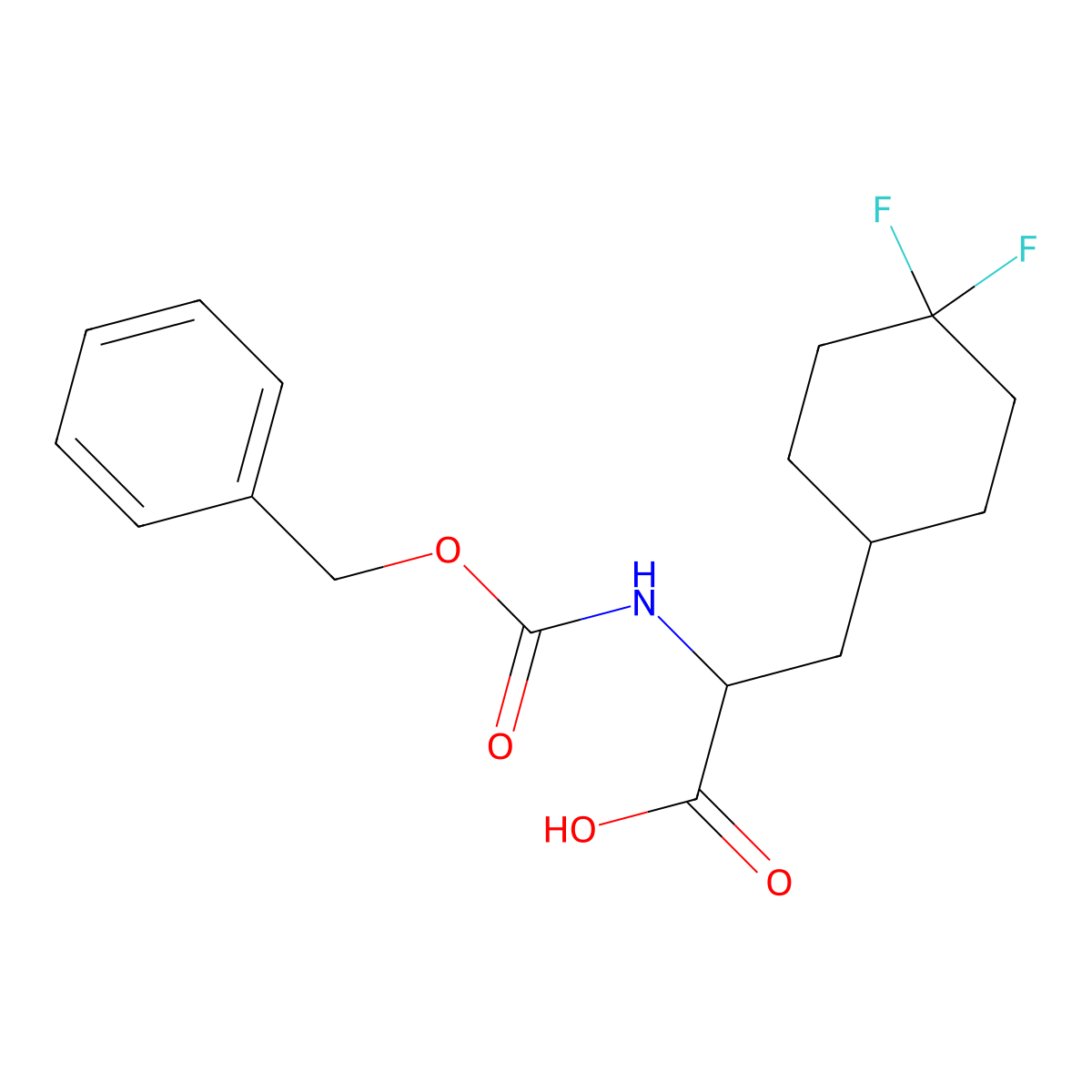 (S)-2-(((Benzyloxy)carbonyl)amino)-3-(4,4-difluorocyclohexyl)propanoic acid molecular structure, CAS 2276272-39-8