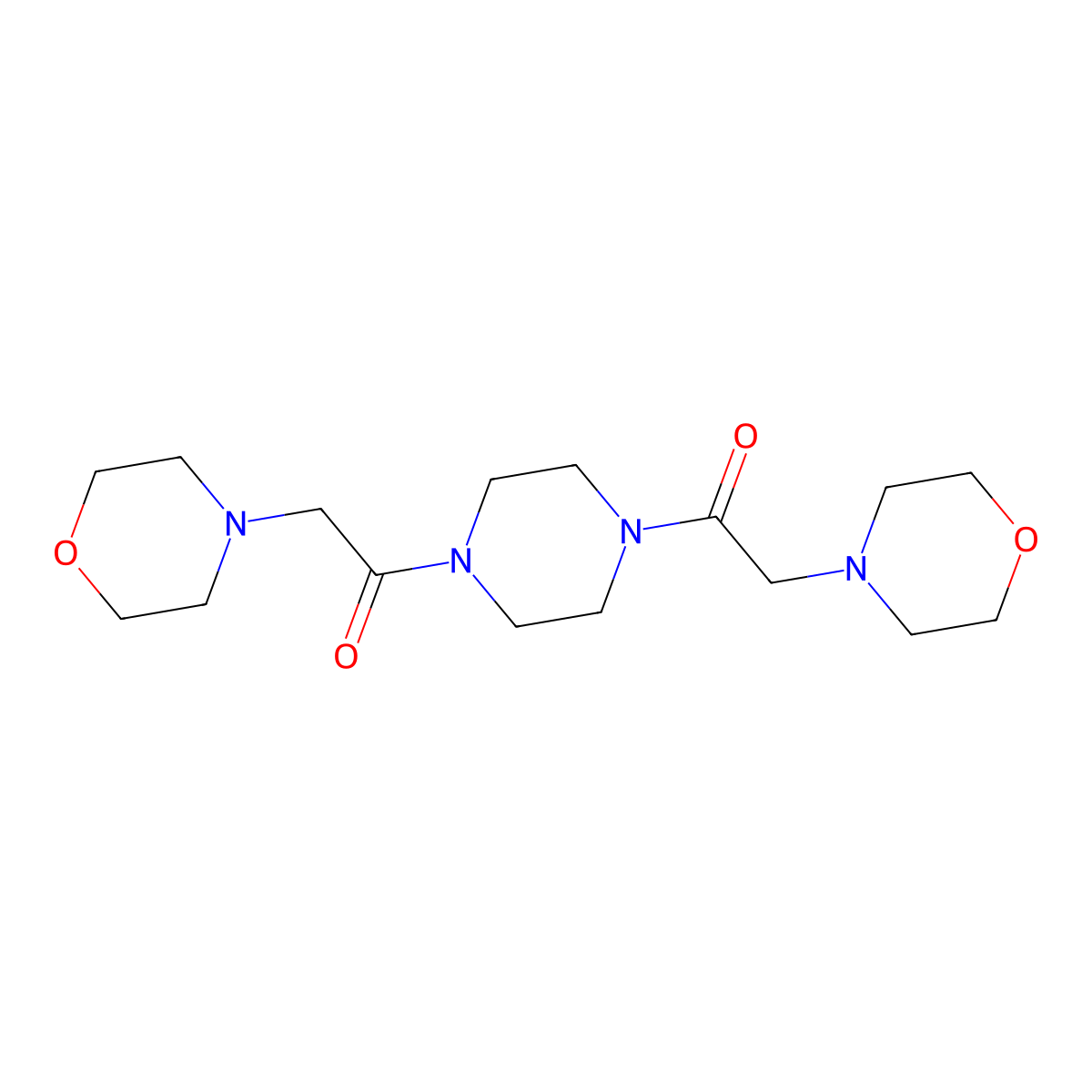 1,4-Bis(morpholinoacetyl)piperazine molecular structure, CAS 22764-36-9