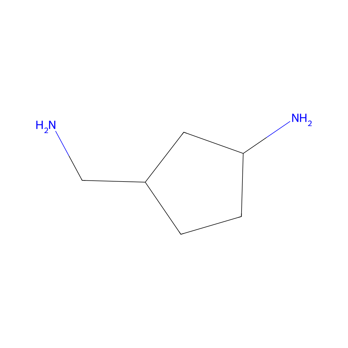 rac-(1R,3S)-3-(aminomethyl)cyclopentan-1-amine molecular structure, CAS 2276442-11-4