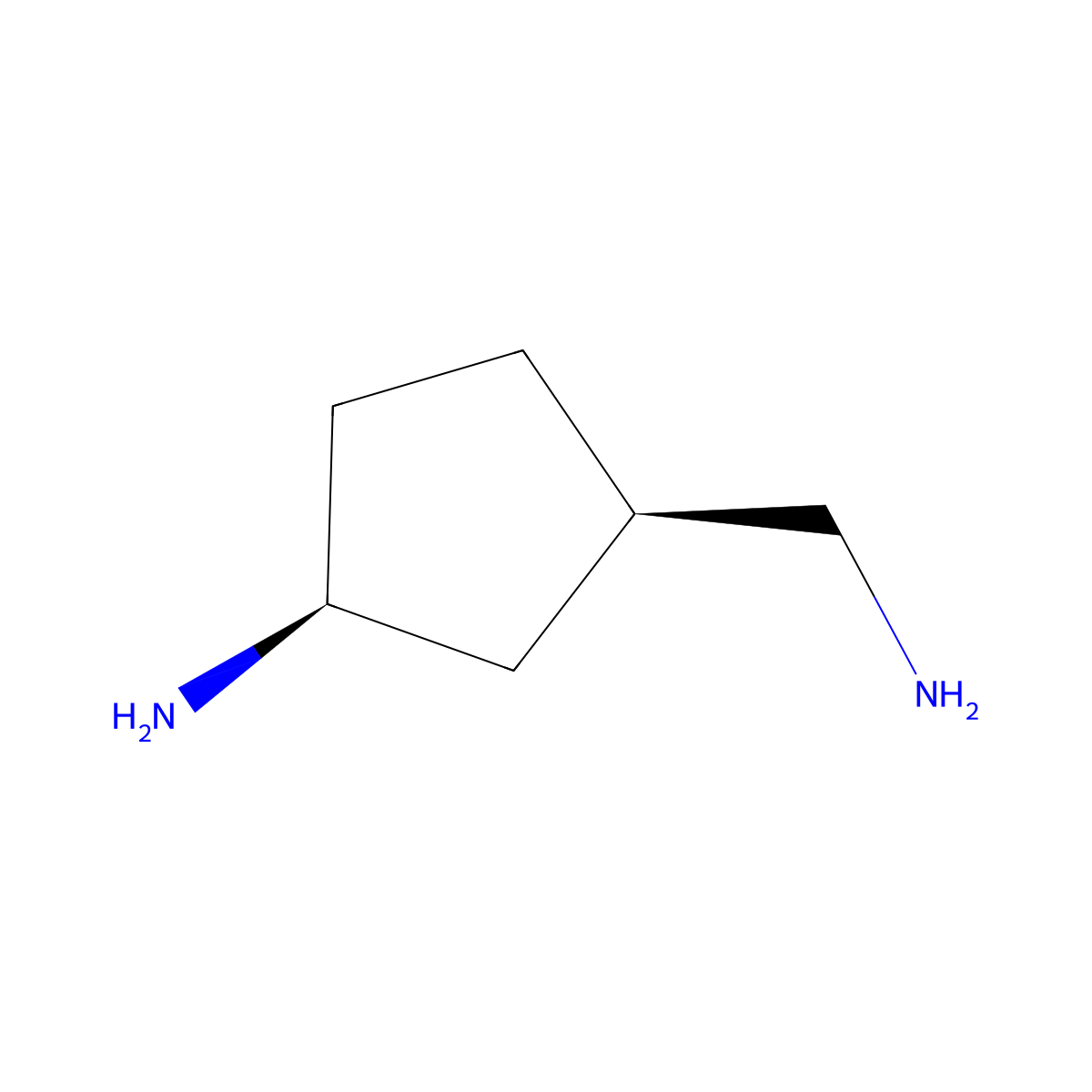 rac-(1R,3S)-3-(aminomethyl)cyclopentan-1-amine molecular structure, CAS 2276442-11-4