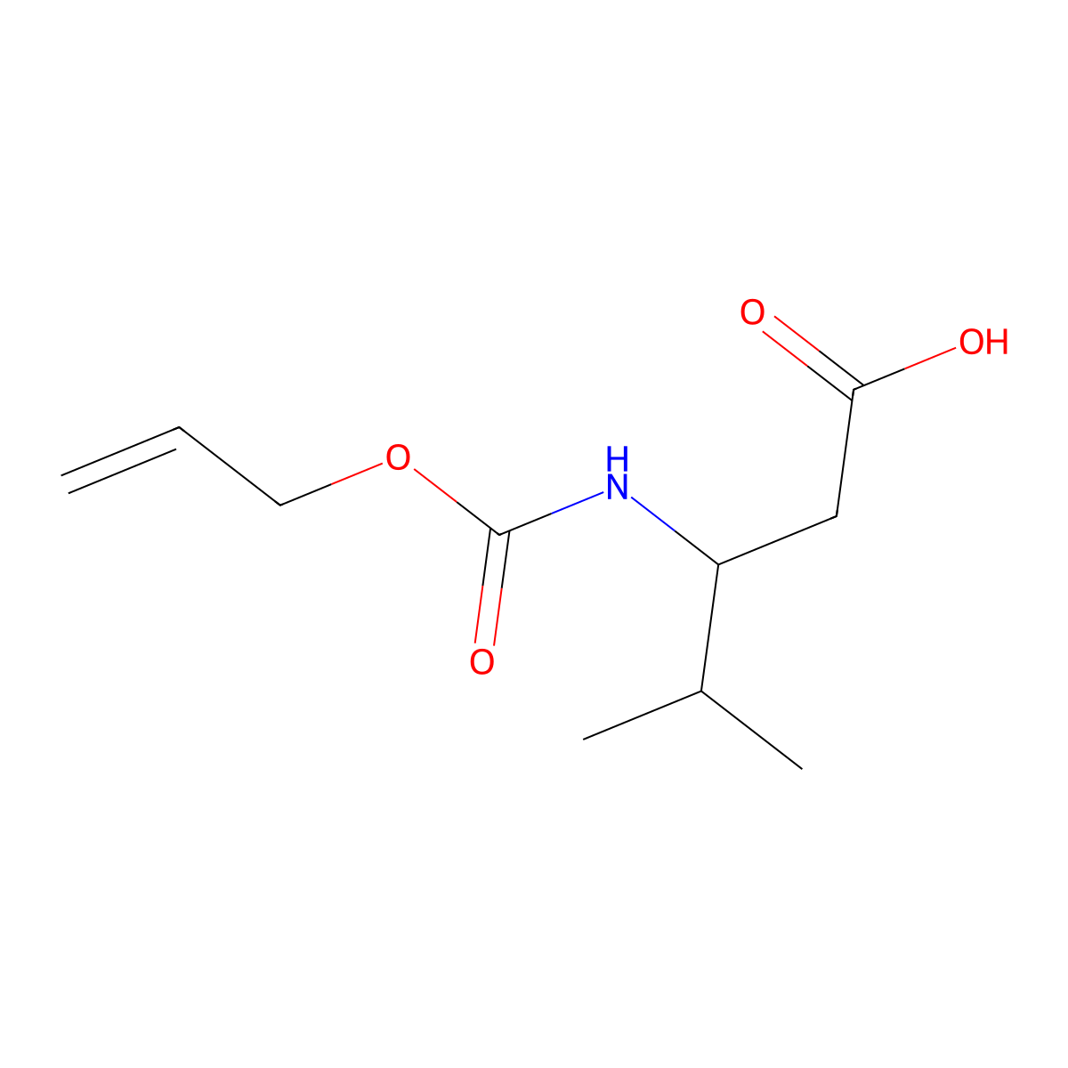 (3S)-4-methyl-3-{[(prop-2-en-1-yloxy)carbonyl]amino}pentanoic acid molecular structure, CAS 2276451-48-8