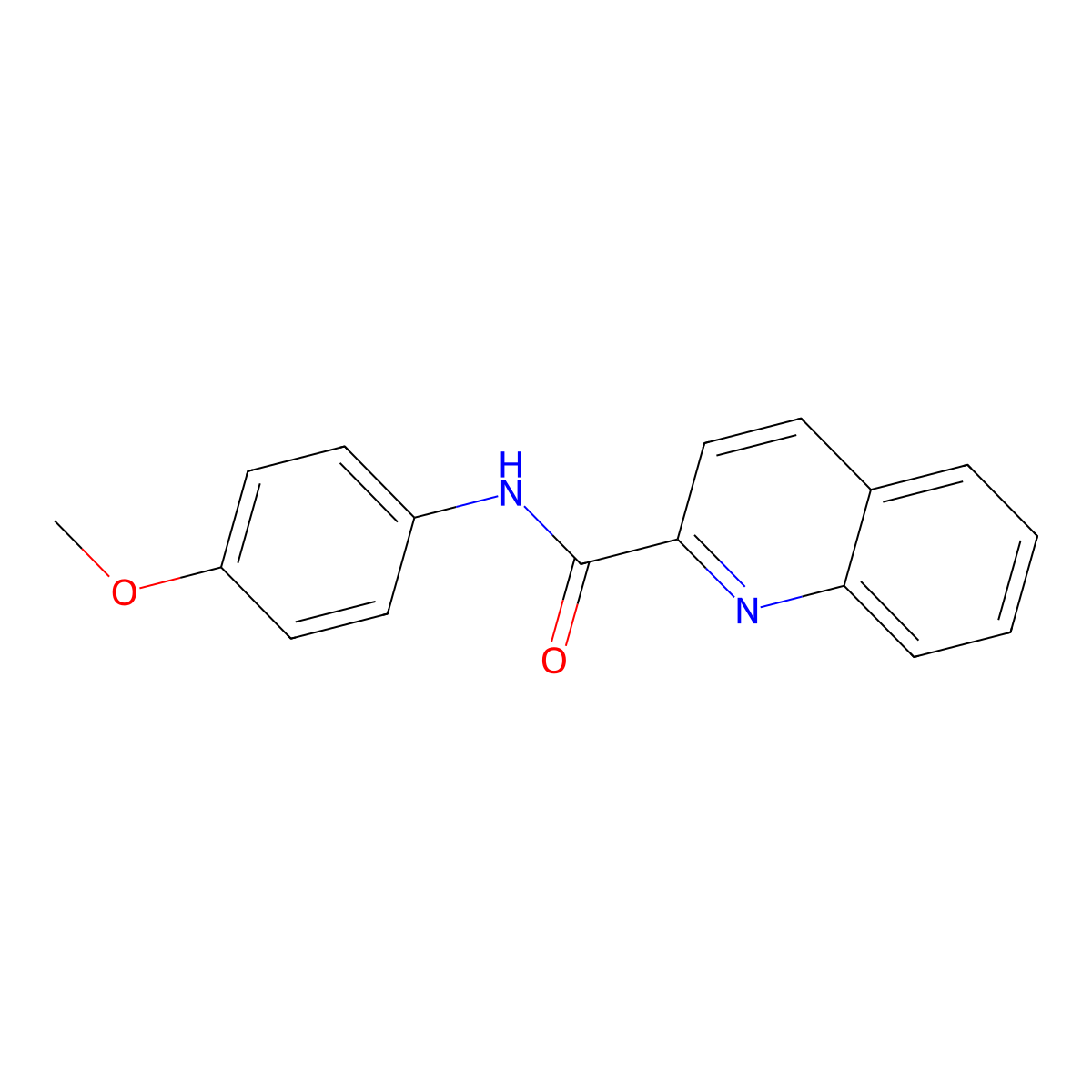 2-Quinolinecarboxamide, N-(4-methoxyphenyl)- molecular structure, CAS 22765-52-2