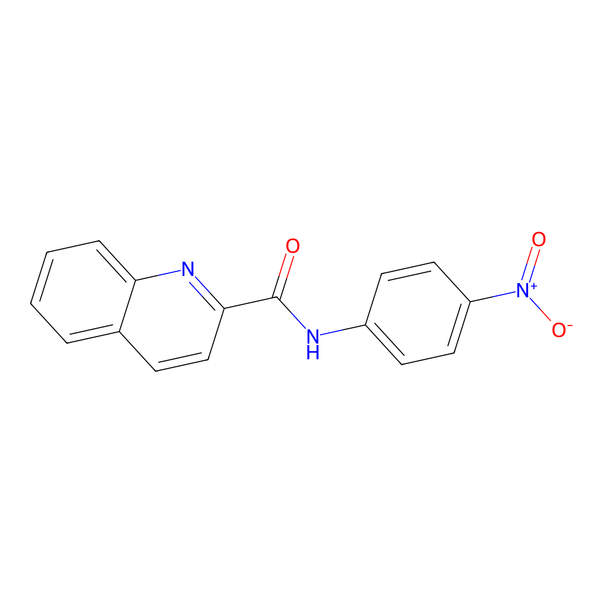 N-(4-nitrophenyl)quinoline-2-carboxamide molecular structure, CAS 22765-58-8