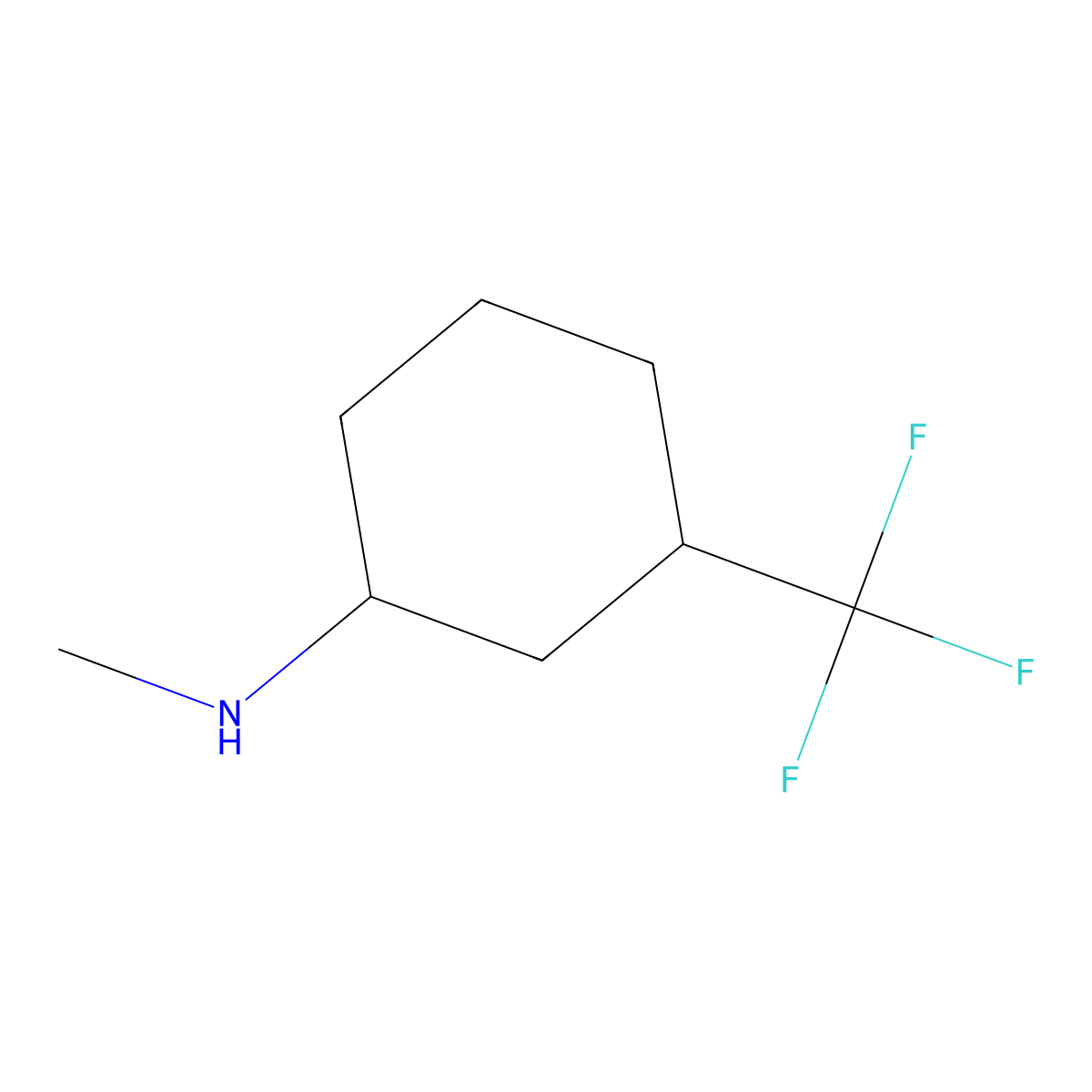 (1R,3S)-N-methyl-3-(trifluoromethyl)cyclohexan-1-amine molecular structure, CAS 2276550-97-9
