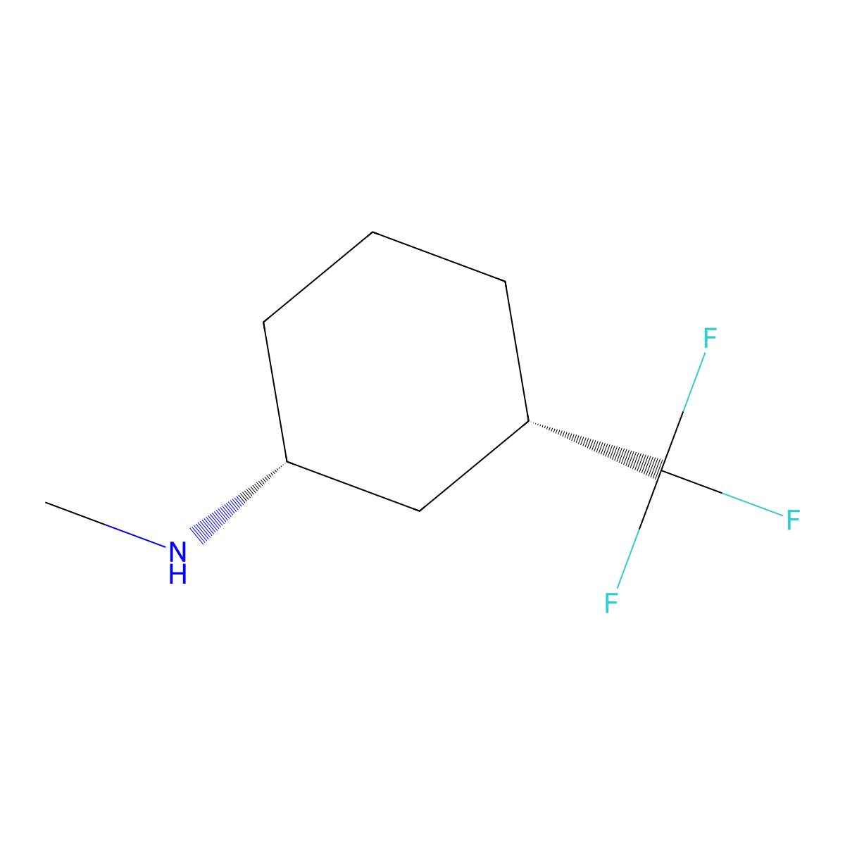 (1R,3S)-N-methyl-3-(trifluoromethyl)cyclohexan-1-amine molecular structure, CAS 2276550-97-9