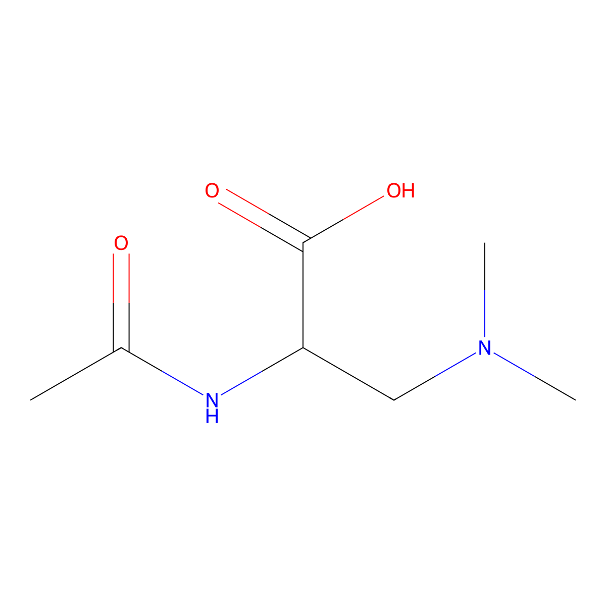 (2S)-3-(dimethylamino)-2-acetamidopropanoic acid molecular structure, CAS 2276592-08-4