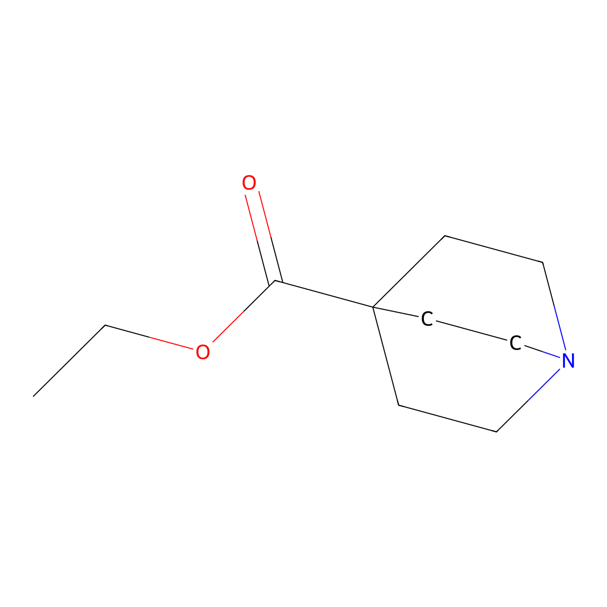 Ethyl 1-azabicyclo(2.2.2)octane-4-carboxylate molecular structure, CAS 22766-68-3