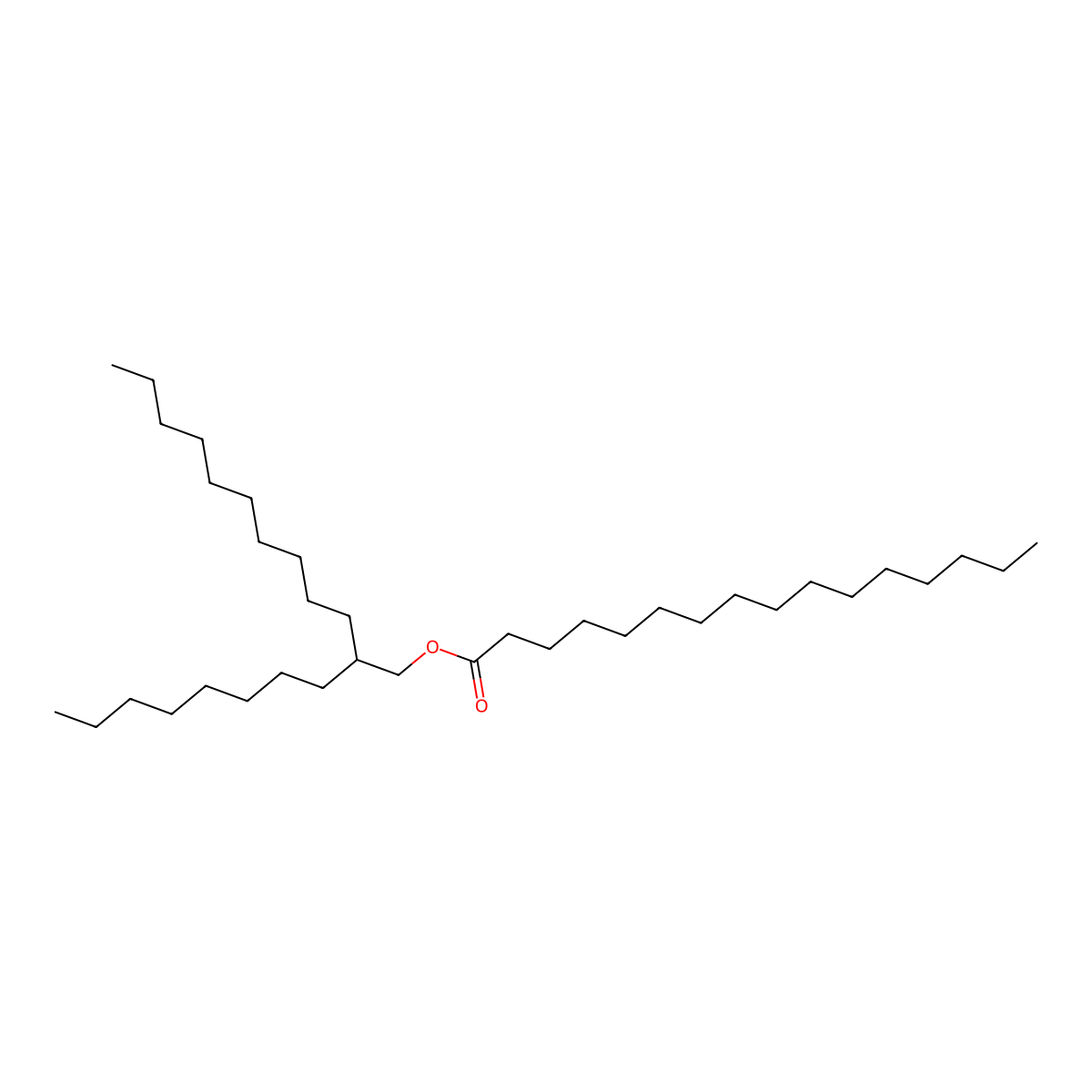 2-Octyldodecyl palmitate molecular structure, CAS 22766-84-3