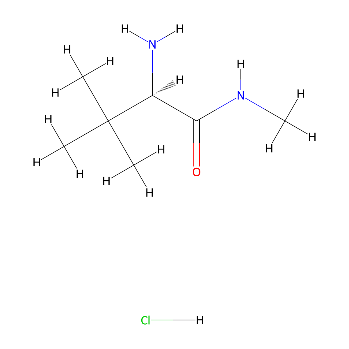 (2R)-2-amino-N,3,3-trimethylbutanamide hydrochloride molecular structure, CAS 2276665-28-0