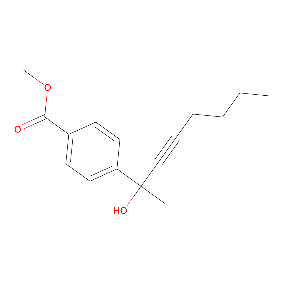 Methyl 4-(2-hydroxyoct-3-YN-2-YL)benzoate molecular structure, CAS 2276776-51-1
