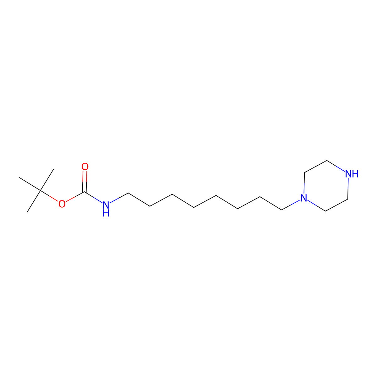 tert-butyl N-[8-(piperazin-1-yl)octyl]carbamate molecular structure, CAS 2276787-51-8