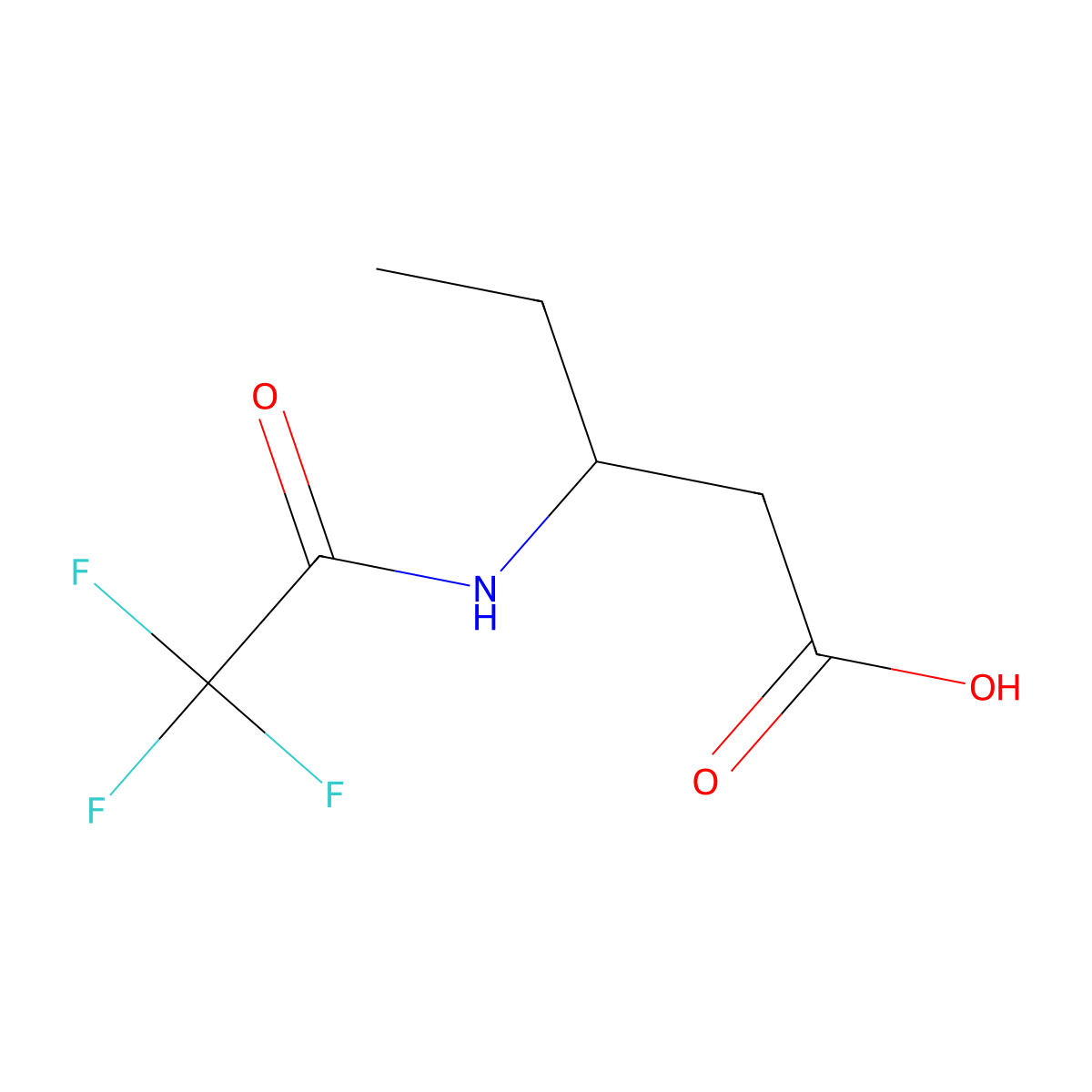 (3R)-3-(trifluoroacetamido)pentanoic acid molecular structure, CAS 2276839-94-0