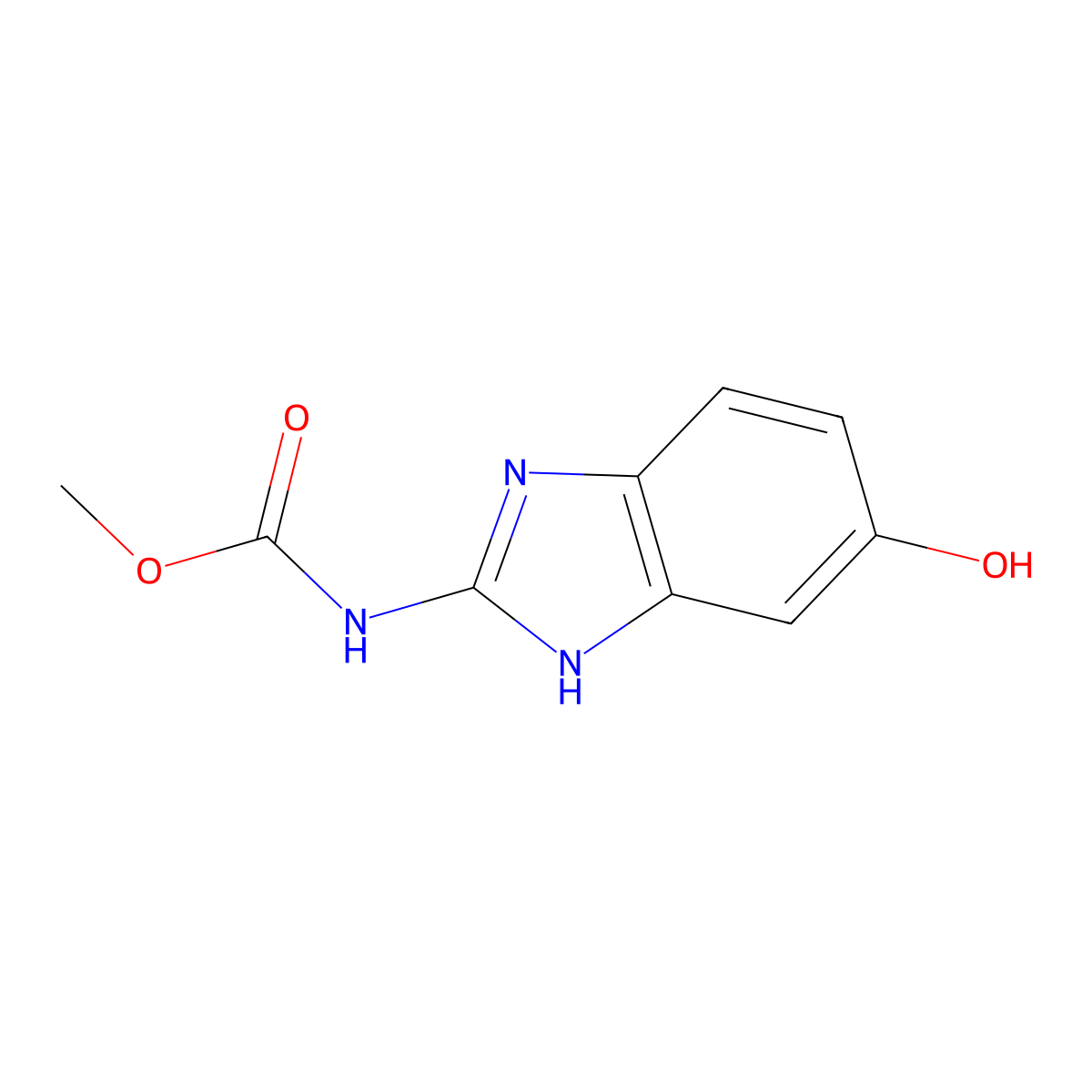 Methyl 5-hydroxybenzimidazol-2-ylcarbamate molecular structure, CAS 22769-68-2