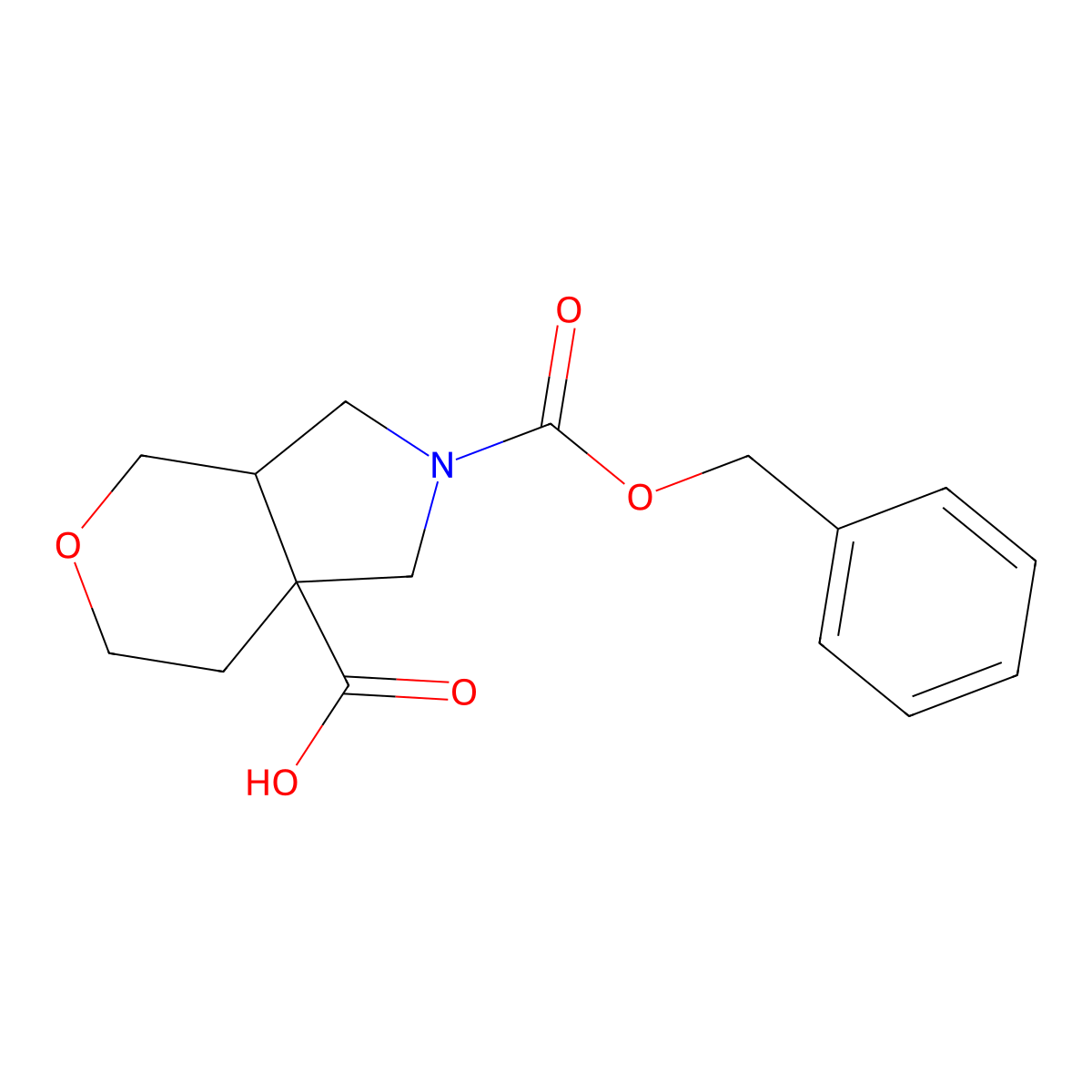 rac-(3aR,7aR)-2-[(benzyloxy)carbonyl]-octahydropyrano[3,4-c]pyrrole-7a-carboxylic acid molecular structure, CAS 2276935-68-1