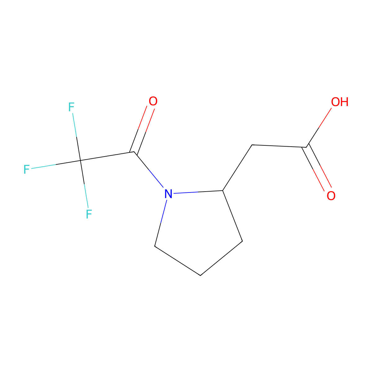2-[(2R)-1-(trifluoroacetyl)pyrrolidin-2-yl]acetic acid molecular structure, CAS 2277001-05-3