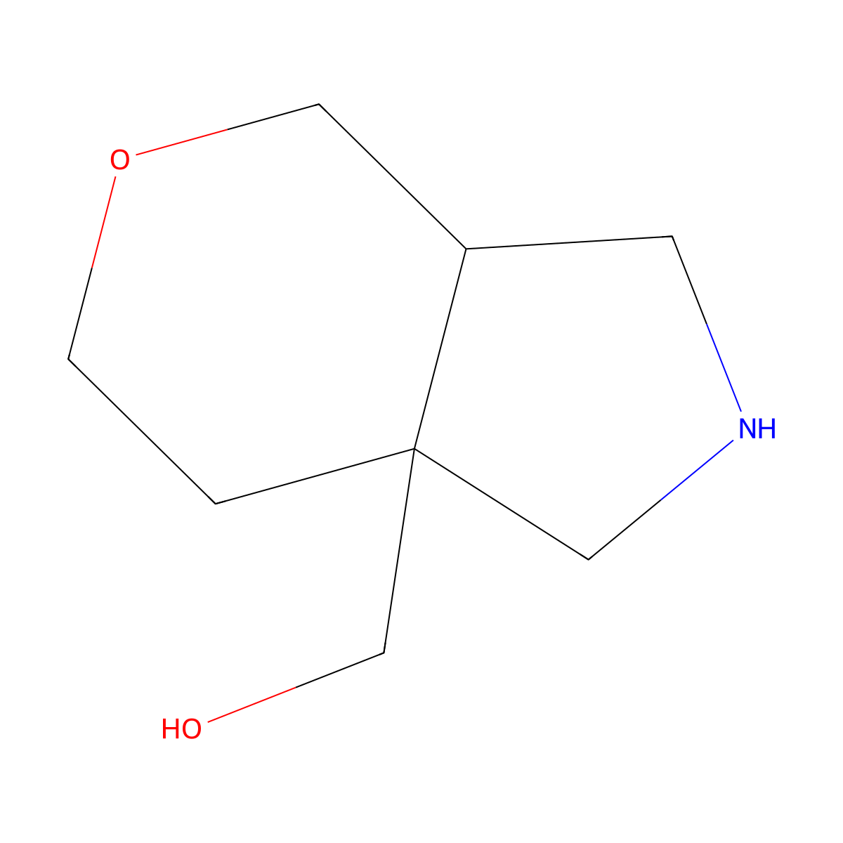 rac-[(3aR,7aR)-octahydropyrano[3,4-c]pyrrol-7a-yl]methanol molecular structure, CAS 2277005-87-3