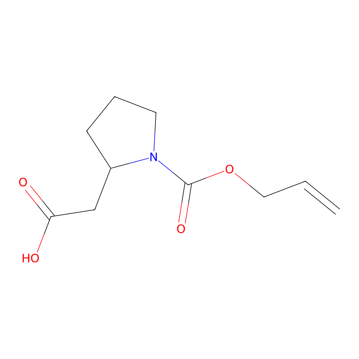 2-[(2R)-1-[(prop-2-en-1-yloxy)carbonyl]pyrrolidin-2-yl]acetic acid molecular structure, CAS 2277014-01-2