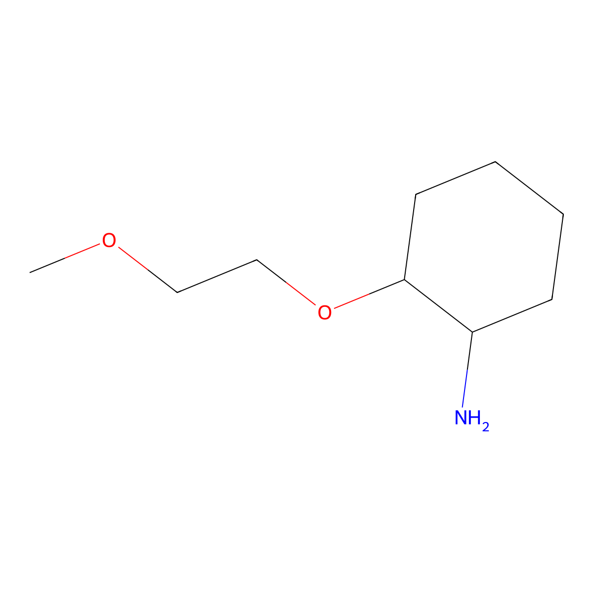 rac-(1R,2R)-2-(2-methoxyethoxy)cyclohexan-1-amine molecular structure, CAS 2277039-19-5