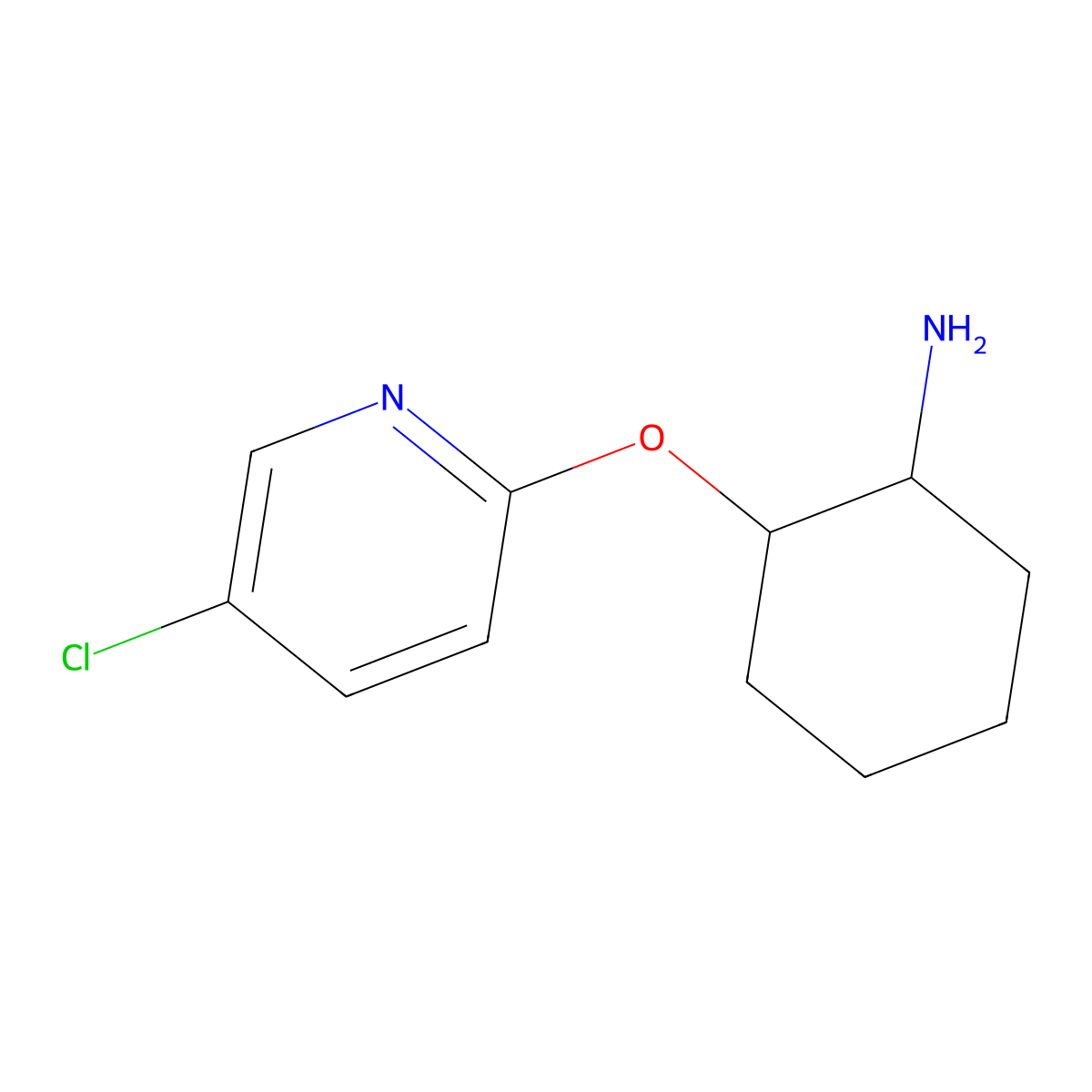 (1R,2R)-2-[(5-chloropyridin-2-yl)oxy]cyclohexan-1-amine molecular structure, CAS 2277041-22-0