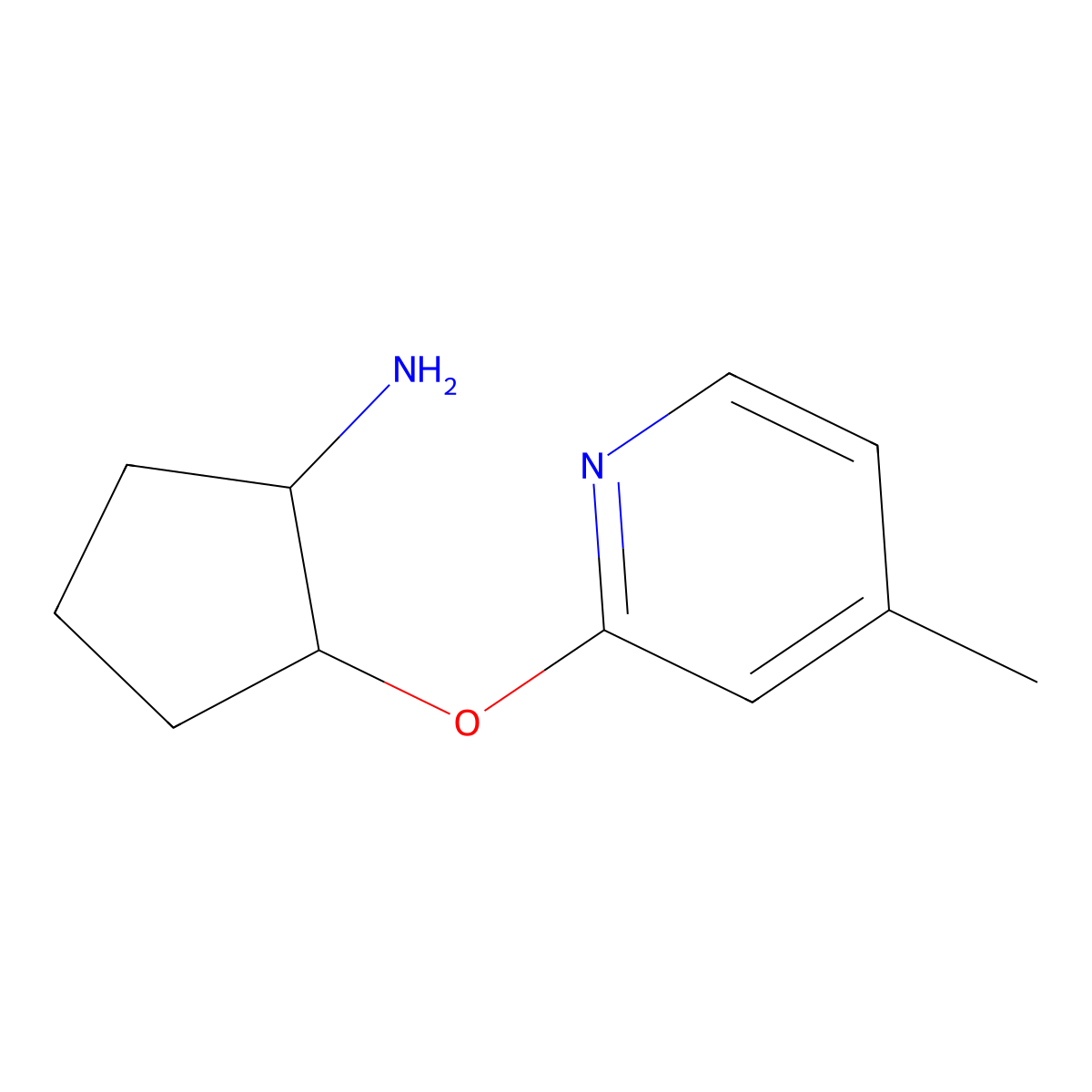 (1R,2R)-2-[(4-methylpyridin-2-yl)oxy]cyclopentan-1-amine molecular structure, CAS 2277044-49-0