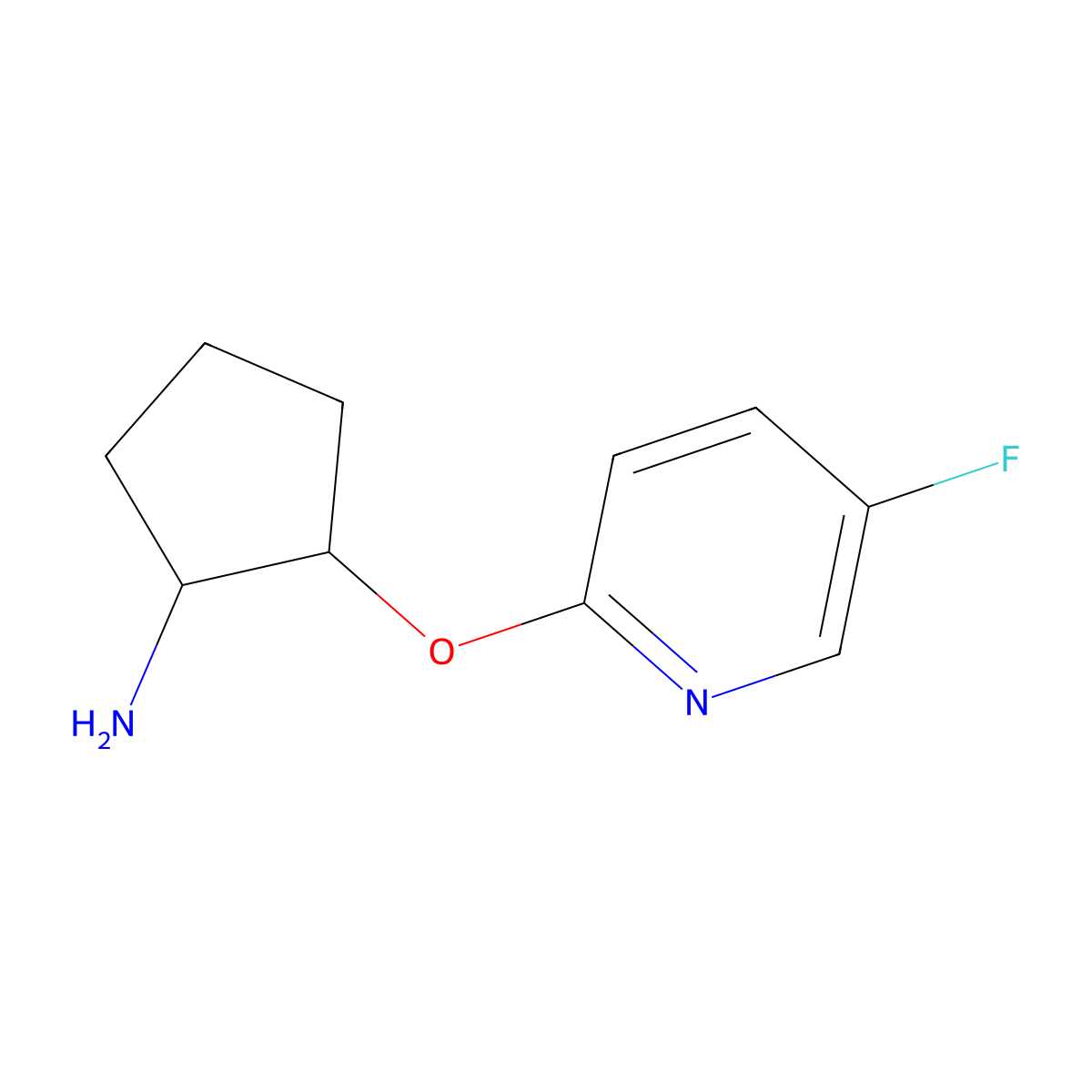 (1R,2R)-2-[(5-fluoropyridin-2-yl)oxy]cyclopentan-1-amine molecular structure, CAS 2277045-57-3