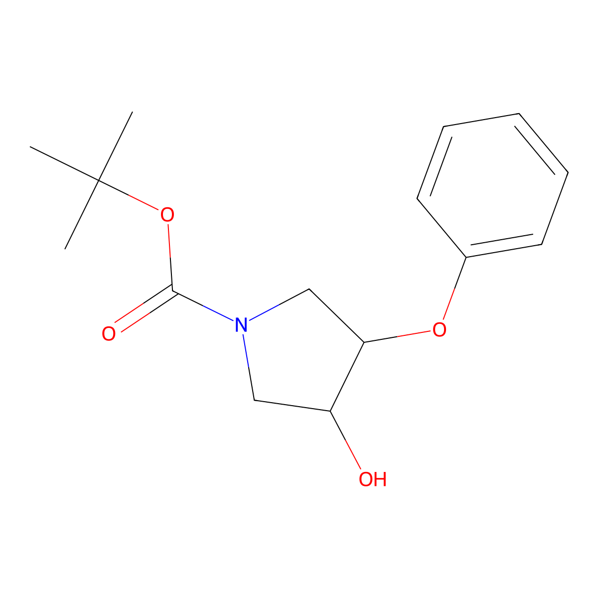 Rac-tert-butyl (3r,4r)-3-hydroxy-4-phenoxypyrrolidine-1-carboxylate molecular structure, CAS 2277083-91-5