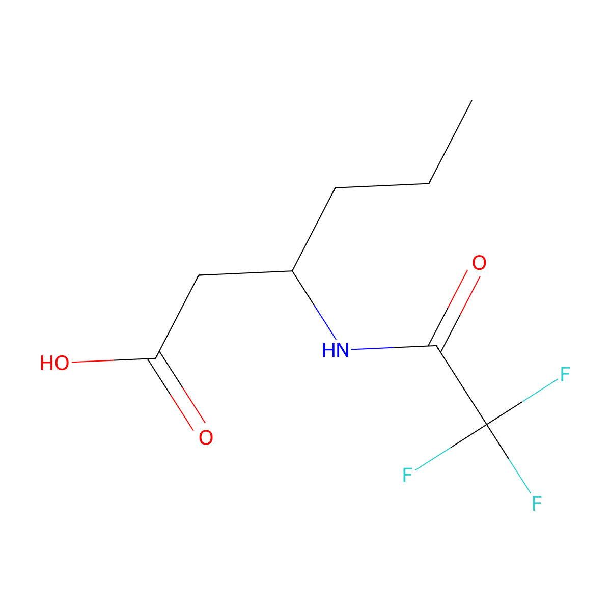 (3S)-3-(trifluoroacetamido)hexanoic acid molecular structure, CAS 2277087-41-7